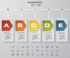 Vector illustration infographic timeline of 5 options. EPS10.