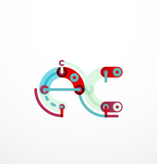 Linear initial letters, logo branding concept