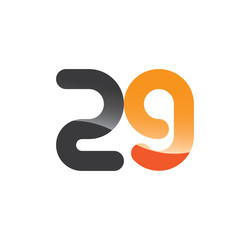 29 initial grey and orange with shine