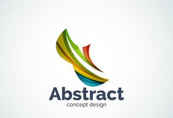 Abstract wave logo template, smooth motion concept