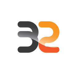 32 initial grey and orange with shine