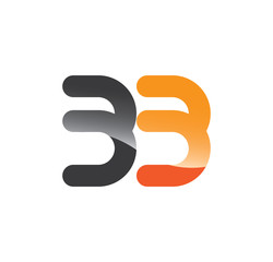 33 initial grey and orange with shine