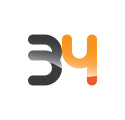 34 initial grey and orange with shine