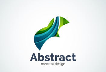 Abstract wave logo template, smooth motion concept