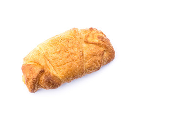 Top view .Croissant isolated on white background