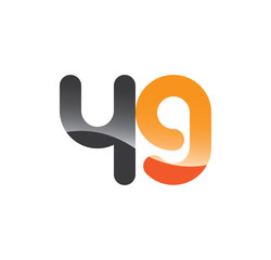 49 initial grey and orange with shine