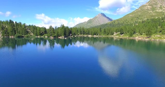 Aerial 4k - Lago Viola - Val di Campo - Poschiavo - Svizzera
