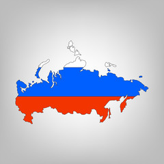 Obraz premium Russia map in national colors