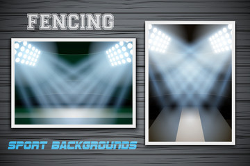 Set Backgrounds of fencing arena and stadium