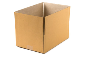 opened corrugated box isolated on white background