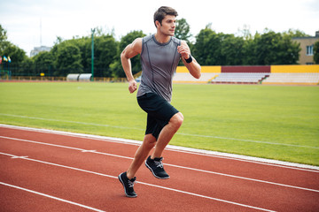 Sprinter running on athletics tracks