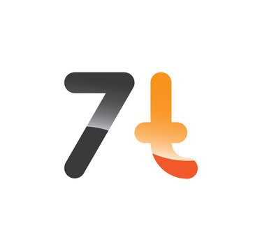 7t initial grey and orange with shine