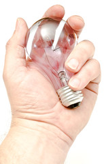 Hand Holding Light Bulb