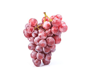 Bunch of red grapes isolated on white background
