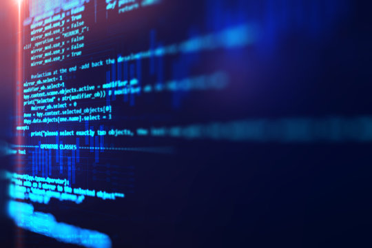 Programming code abstract technology background of software deve