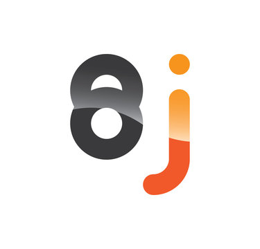 8j initial grey and orange with shine