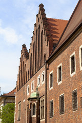 Gothic facade of Collegium Maius,  Krakow, Poland