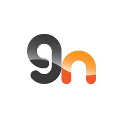 9n initial grey and orange with shine