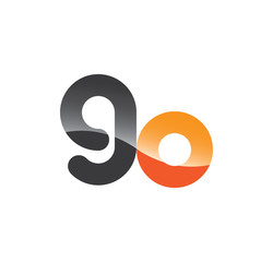 9o initial grey and orange with shine