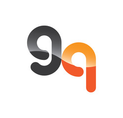 9q initial grey and orange with shine