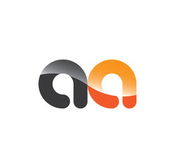 aa initial grey and orange with shine