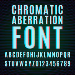 Fototapeta premium Chromatic aberration font
