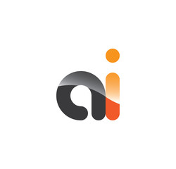 ai initial grey and orange with shine