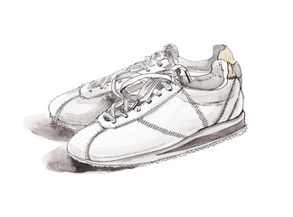 watercolor sneakers - 117237577
