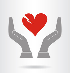 Hands and heart symbol