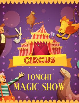 Traveling Circus Magic Show Announcement Poster 