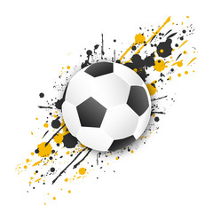 Soccer ball (football ball) with grunge effect. Vector.