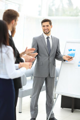 Business people clapping at conference