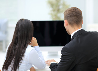 Business presentation on  computer