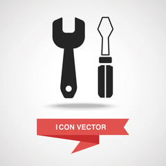 Screwdrivers and wrench icon
