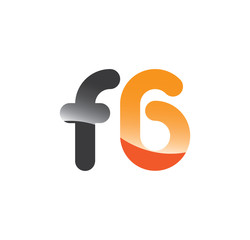 f6 initial grey and orange with shine
