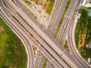 Naklejka premium Top view over the road and highway