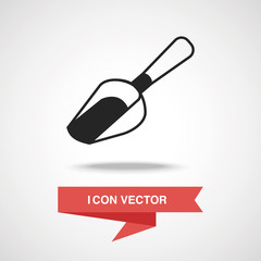 Coffee bean spoon icon