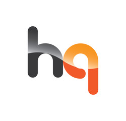 hq initial grey and orange with shine