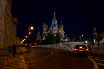 Fototapeta na wymiar St Basil's Church. Night. Moscow. Red Square.