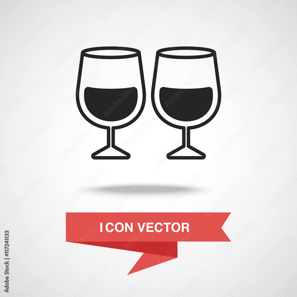 Poster glass cup icon