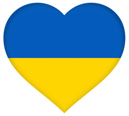 Flag of the Ukraine Heart Shape