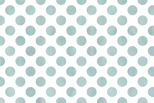 Watercolor Blue Polka Dot Background.