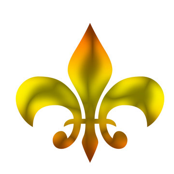 A heraldic Lily on a white background .
