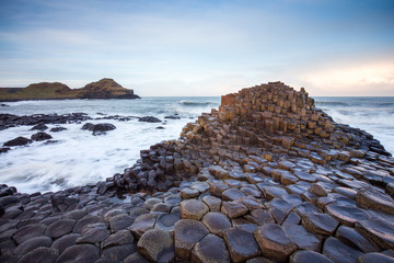 Giant's Causeway in Northern Ireland during sunset