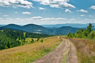 Mountain landscape with trail