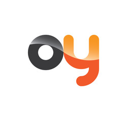 oy initial grey and orange with shine