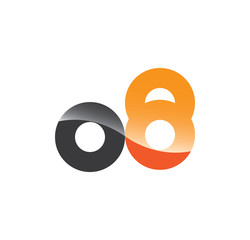 o8 initial grey and orange with shine