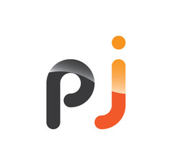 pj initial grey and orange with shine
