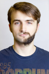 Fototapeta premium Before and after. Close up view. Man beard. Difference