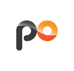 po initial grey and orange with shine